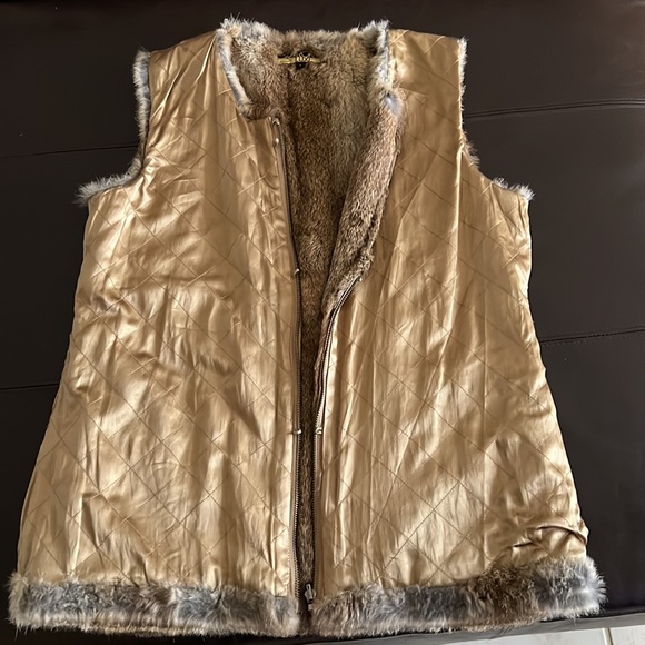 La ROK LUXE silk, cotton and real fur coat - Picture 6 of 13